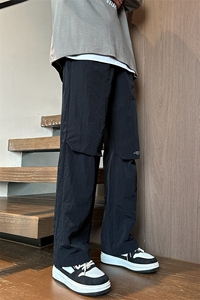 KP813 P35春款港风伞兵裤休闲裤宽松运动裤拖地裤束脚裤男图片