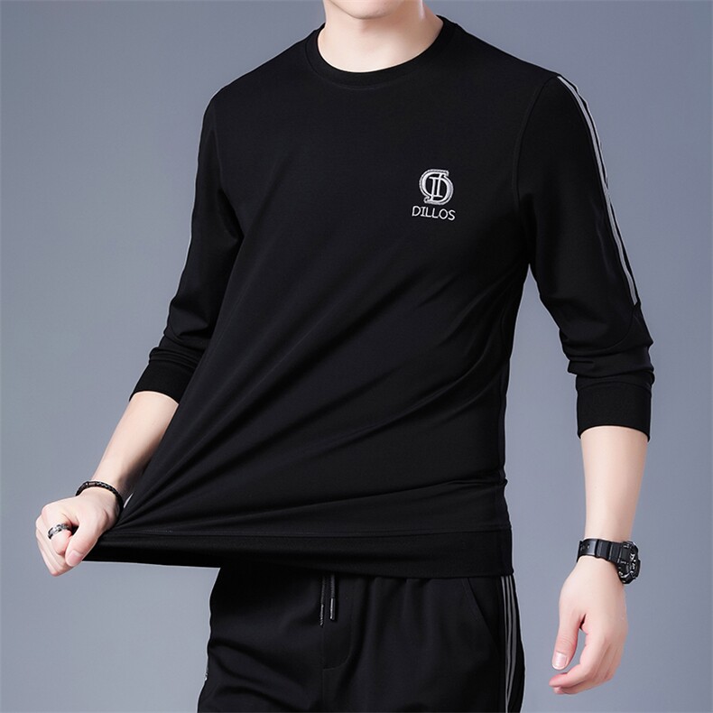 2023春秋季男装新款卫衣休闲纯色长袖青少年男士上衣百搭衣服男装,男装卫衣,电商B212（原钱塘6029）