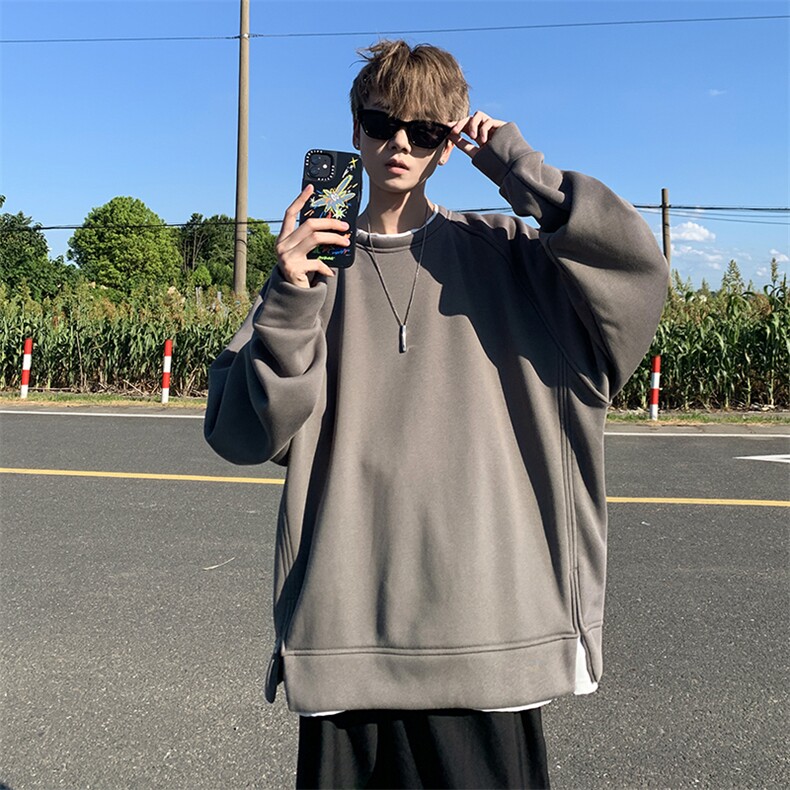 8XL-M假两件卫衣加肥加大码重磅拼接外套圆领套头WY5103P55加绒65,女装短外套,电商B238