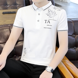 时尚男装翻领短袖T恤男士2023夏季新款中青年弹力商务休闲POLO衫,宝蓝色的卫衣搭配什么图片