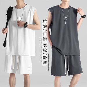 夏季薄款无袖休闲时尚冰丝套装 TZ86-特批68图片
