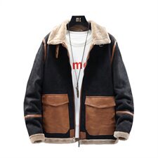 展架大码冬季皮毛一体男士青年夹克外套Z131-P240M-5XL大货主推，男装夹克，电商D308