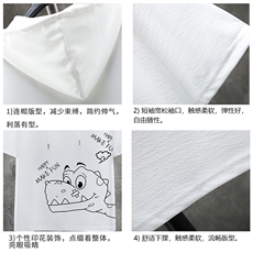 LD54136-P45连帽短袖t恤男大码胖子带帽五分袖中袖展架，男装T恤，电商A040A