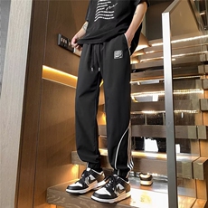 夏季条纹冲锋裤男款美式复古机能痞帅宽松休闲设计感束脚运动裤子，男装休闲裤，星座410-6（原星座1304-1）