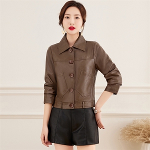 皮衣外套女2023年春季新款水洗皮机车服显瘦pu皮夹克韩版短外套潮图片