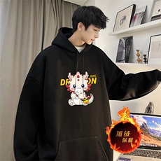 龙年卫衣冬季美式加绒加厚卫衣外套DL1725常规特P35加绒特40，男装卫衣，电商A486