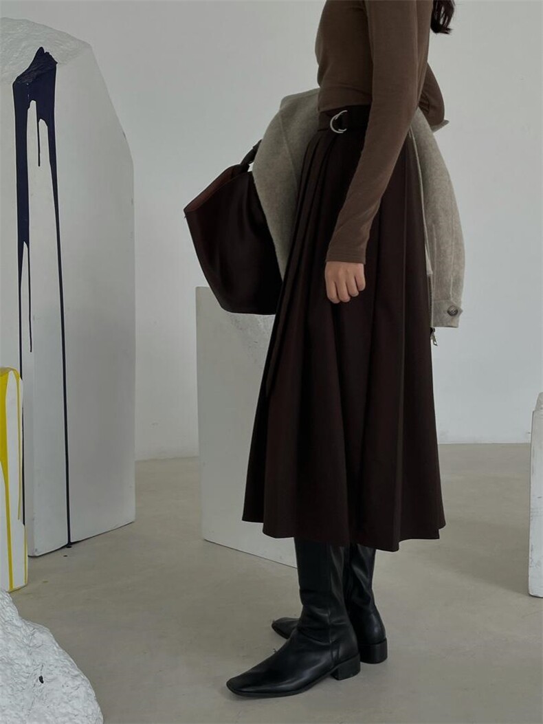 冬季·羊毛百褶半裙，女装半身裙，hello september