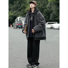2024冬款中性羊羔绒棉服加绒宽松棉衣外套男女8336-P130控价178，男装棉衣，电商A441-1