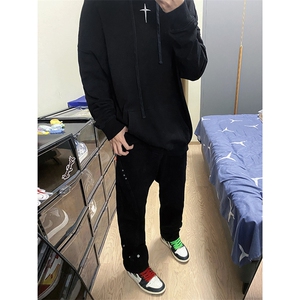 B221 美式ins高街暗黑小众个性铆钉小脚牛仔裤 LK23142-P65 控88图片