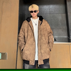 绗棉特批100控158178美式连帽机车棉服棉衣面包服外套男MY245，男装棉衣，电商B370
