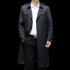 2023春秋季新款男装中年男士商务休闲风衣中长款外套薄款时尚上衣，男装风衣，电商B212（原钱塘6029）