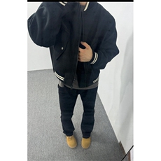 美式vibe风重磅毛呢短款棒球服外套cleanfit拉链飞行夹克男女，男装夹克，星座601-1