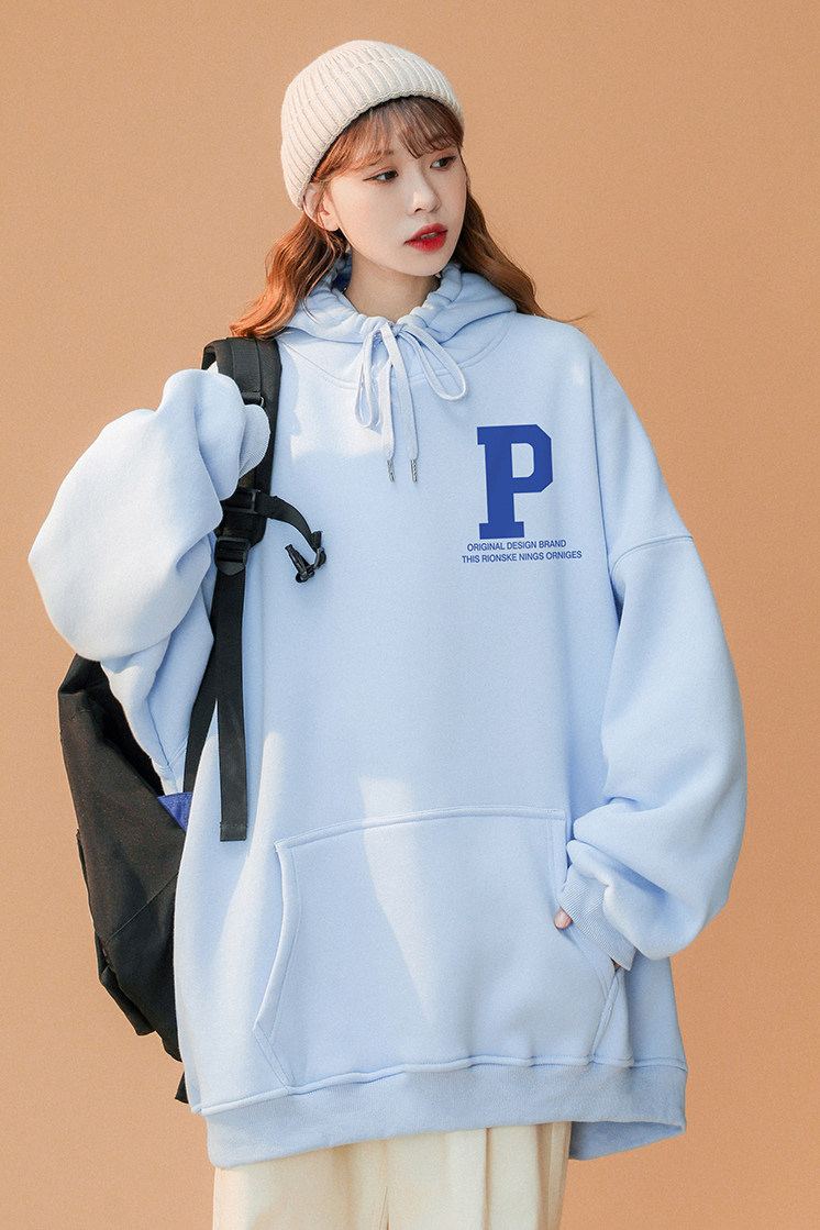 ！春季新款韩版青春简约个性P印花宽松连帽卫衣W264P35控58,男装卫衣,A247A