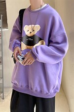 男士套头卫衣圆领港风ins潮宽松卡通印花男潮流外套A071-W550-P35图片