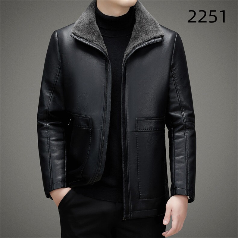 V3163钱塘2020-3商务休闲冬季新款厚款中年男士皮毛一体皮衣P200,男装皮衣,钱塘207-3
