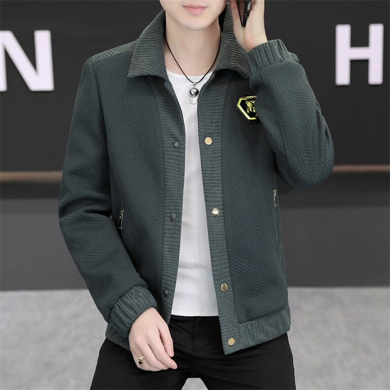 春秋季时尚休闲立领夹克男时尚轻奢高档中青年男式外套L18-P73,男装棉衣,星座310B-3