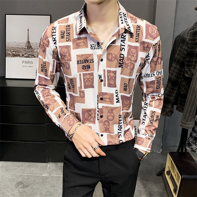 312A-5-132-P55店主英伦韩版潮流衬衫休闲修身上衣,男装衬衫,星座312A-5