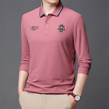 2023年新款男士长袖T恤POLO衫P45，男装Polo衫，电商D223-1