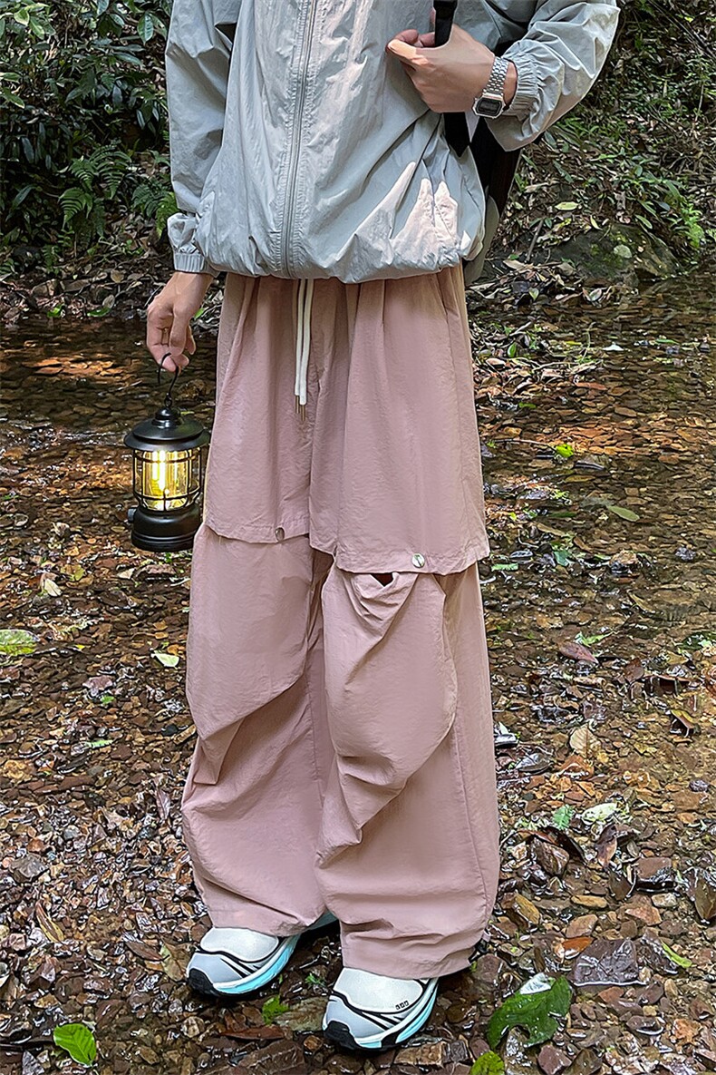 美式复古潮流个性可拆卸裤子情侣高街简约长短裤K555TP45控68,男装休闲裤,电商A102B