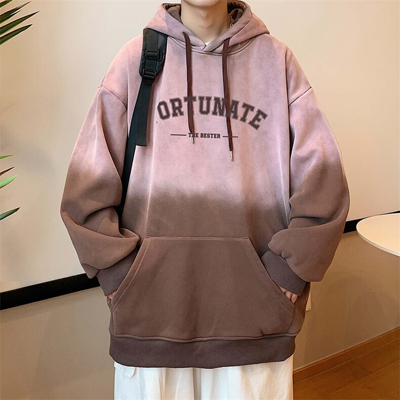 大渐变色卫衣男港风宽松连帽字母外套416B-WY269-P75限88,男装卫衣,星座416B-1