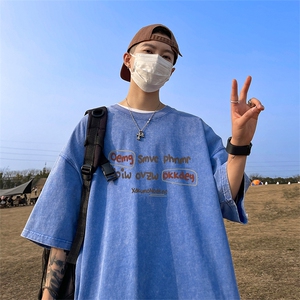 量大优 可供抖音视频 支持得物品质配合二开 美式水洗短袖t恤SX72图片