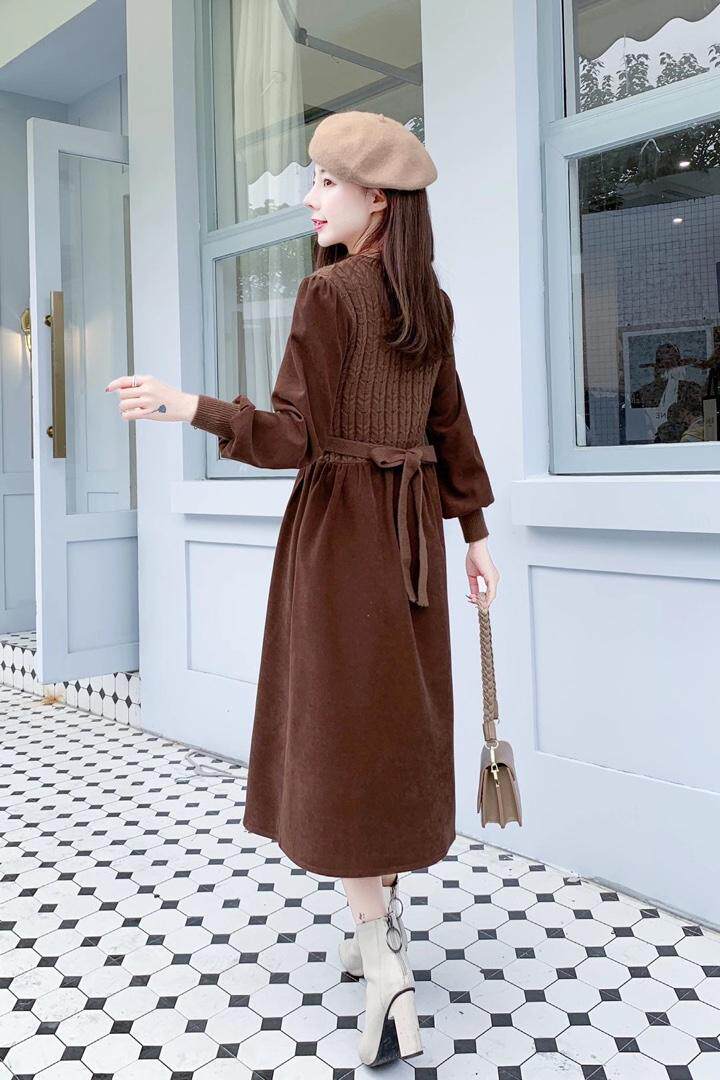 拼接针织连衣裙，女装连衣裙，琳涵衣秀