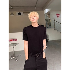 网图老钱风boxy正肩版短袖针织衫T恤W2000/特P45，男装T恤，电商B350