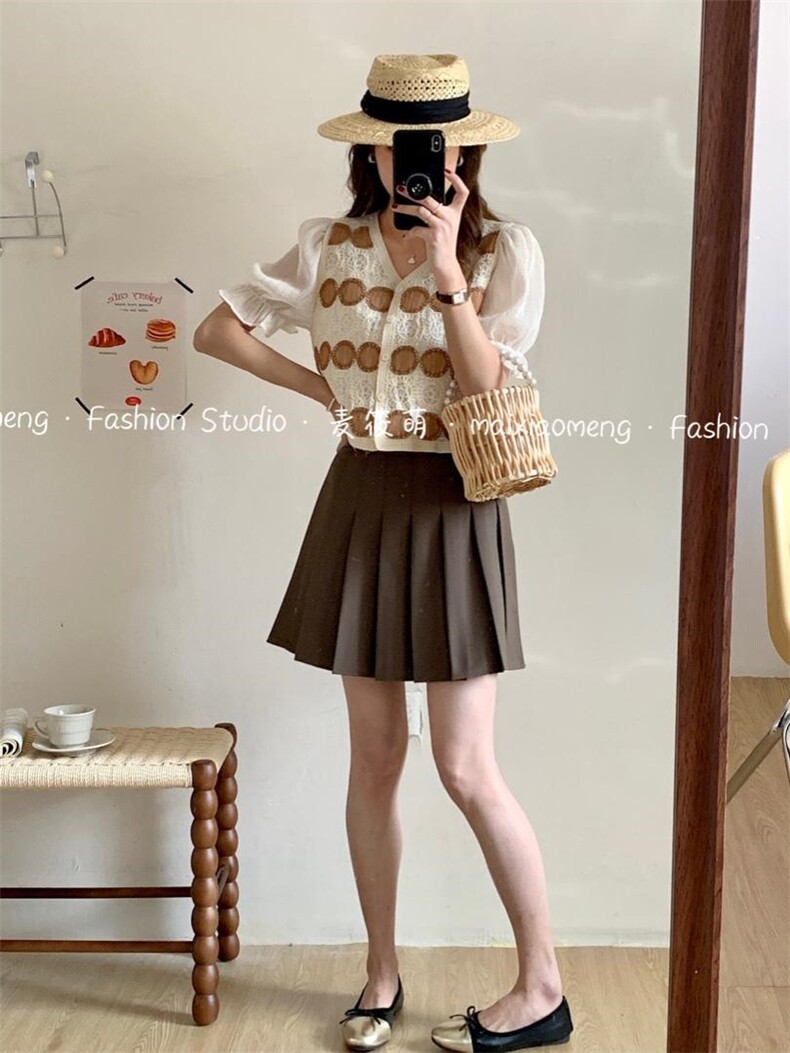 超工艺高订小衫?百褶半裙，女装半身裙，麦筱萌