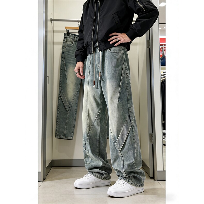 男生牛仔裤设计款长裤A149-P55，男装牛仔裤，电商D312