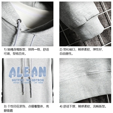 纯棉连帽卫衣男大码运动帽衫宽松薄网格WY2291-P35，男装卫衣，电商A040A