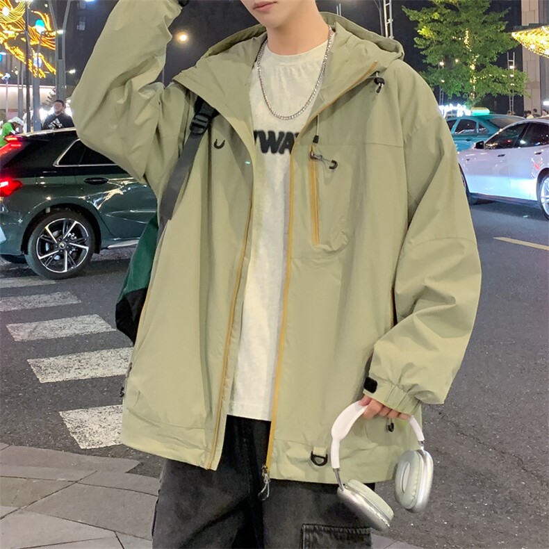 冲锋衣外套男2025春季新款宽松连帽休闲工装夹克潮流A02512-P83,男装夹克,星座308B-2