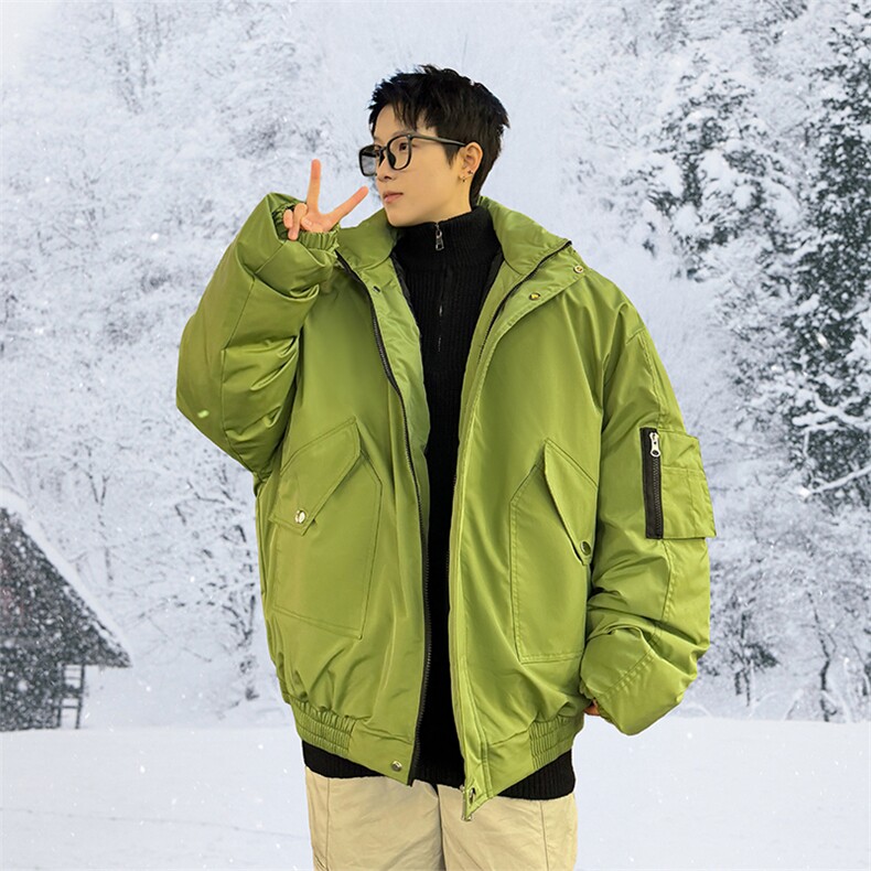 情侣羽绒服男冬季新款港风宽松连帽中长款保暖外套YR906-P175，男装羽绒服，星座214-3