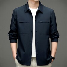 夹克宽松中青年男装休闲2023春季新款翻领时尚春秋款爸爸装外套，男装夹克，电商B212（原钱塘6029）