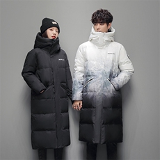 羽绒服男女长款过膝渐变宽松时尚情侣韩版冬季加厚外套127-P100，男装羽绒服，星座1210B