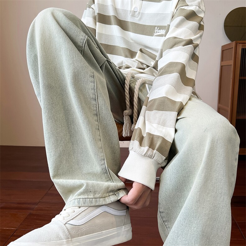 麻绳印花牛仔裤直筒B342-NK7003-P55,男装牛仔裤,电商B342