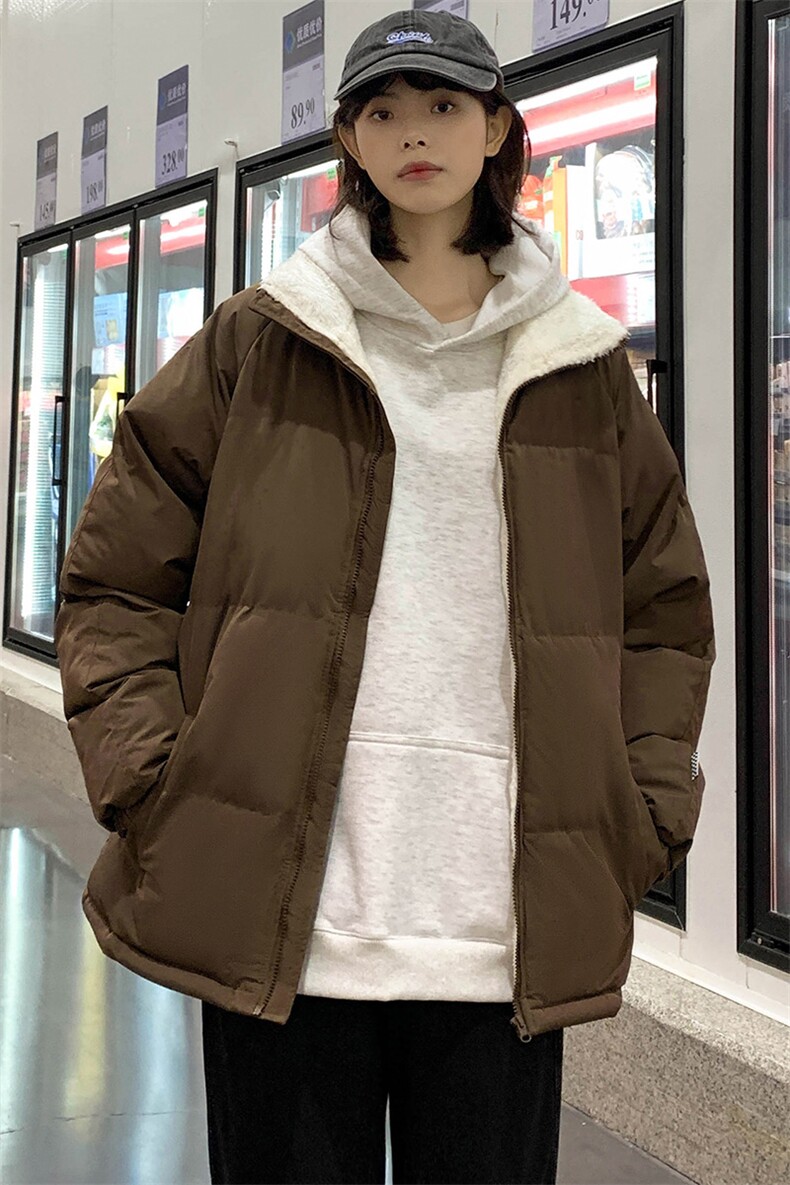 2023冬上新加棉加厚棉服潮中性风纯色立领棉衣外套男女8801-P65,男装棉衣,电商A441-1