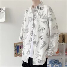 长袖衬衫男港风日系春季韩版潮流帅气衬衣C123P28，男装衬衫，星座1116-2