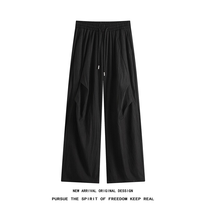 YK120P28控69平铺欢迎来比品质夏季垂感冰凉褶皱百搭休闲裤，男装休闲裤，电商A249
