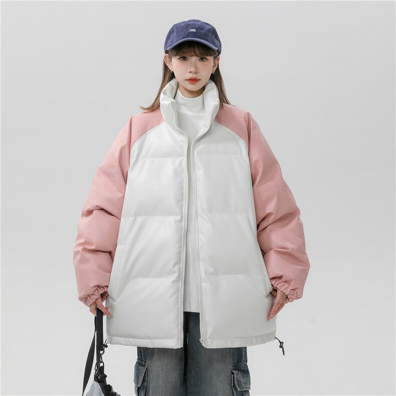 中性风 拼接撞色面包服时尚立领保暖皮棉服A247-MY520 特批85图片