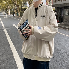 反光外套秋季港风宽松夹克潮牌ins百搭印花运动棒球服W1796-P40，男装夹克，星座512-4
