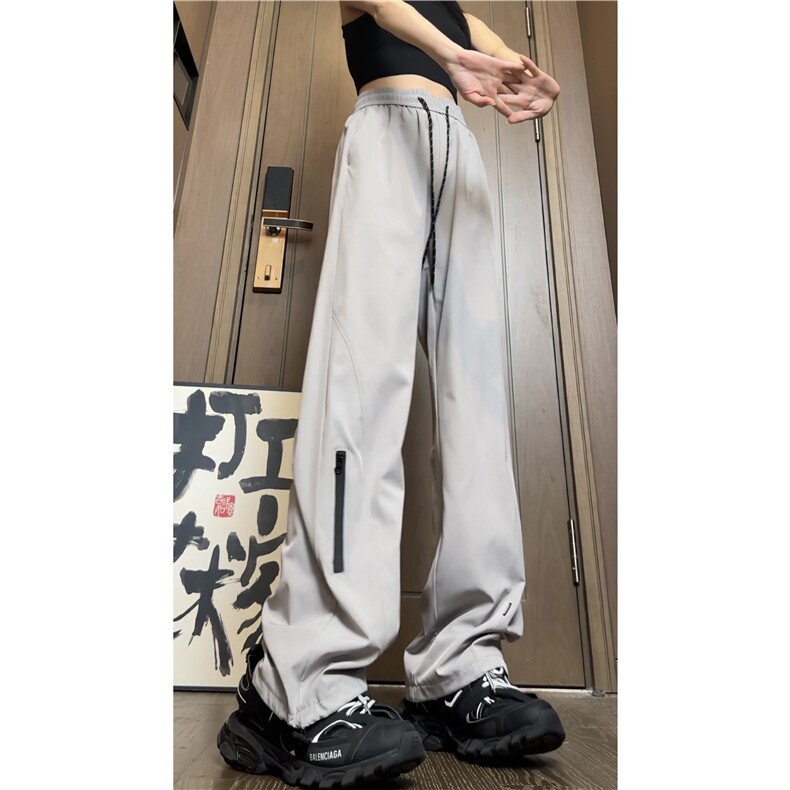 抖音品质夏季新款冰丝薄款垂感宽松休闲裤B315-K24154-特P35控68,男装休闲裤,电商B315