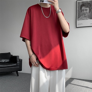 8XL-M高品质重磅棉光版纯色短袖T恤百搭款半截袖五分袖DX332特P23图片
