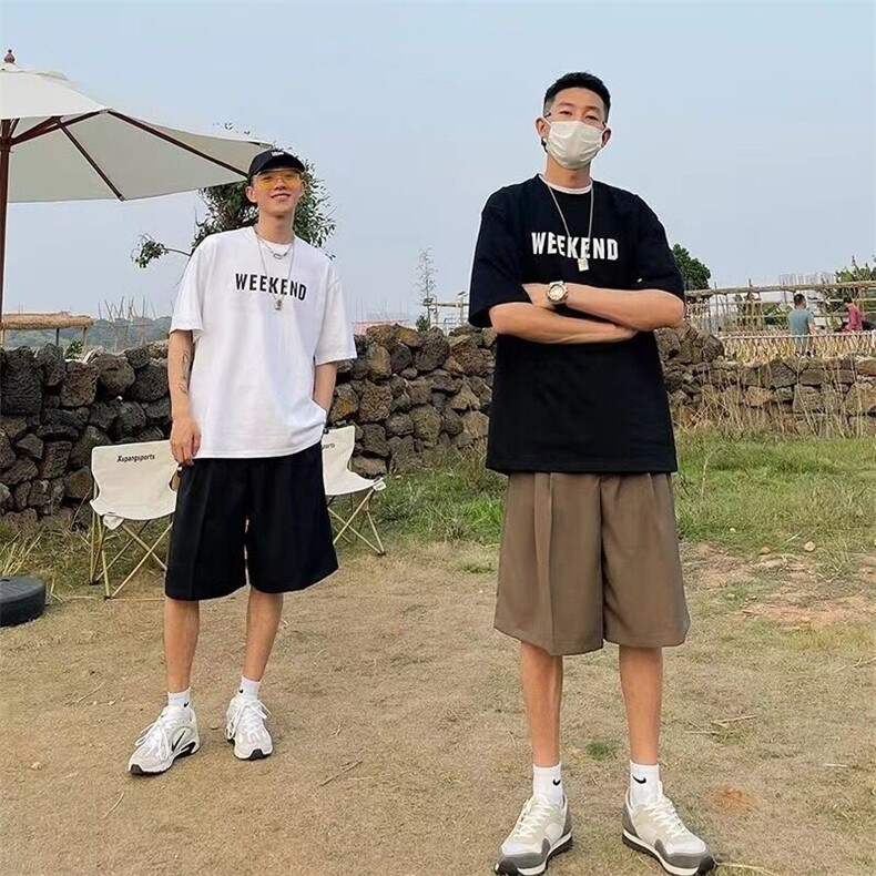 100棉圆领短袖T恤男夏季宽松潮流半袖体恤衫百搭ins简约,男装T恤,星座218-1（原230）