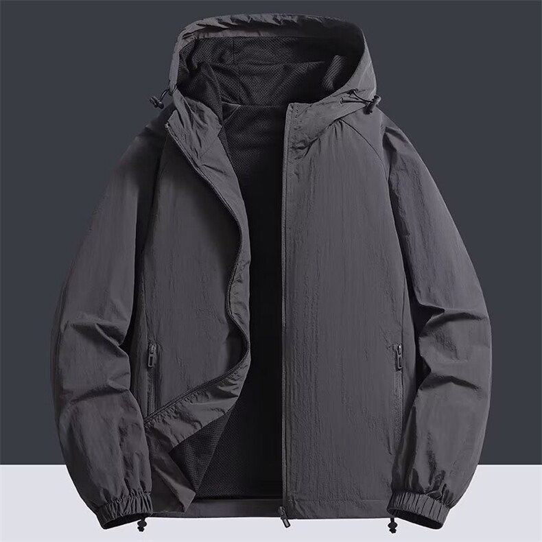 2025春秋风衣男士外套连帽可拆卸帽宽松大码防风外套W6607-P47，男装风衣，星座412-1