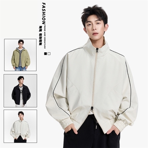 得物二开简约经典高级休闲百搭潮夹克外套男2025秋季JK1219-P80
