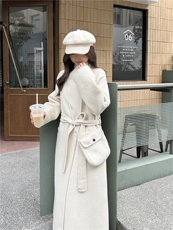 2025新款双面羊绒长款女宽松阔版立领羊毛大衣韩系显瘦呢子外套冬，女装毛呢外套，宸诺服饰