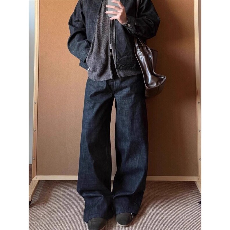 【经典原牛】甄枚前美式水洗经典cleanfit直筒宽松男女牛仔裤,男装牛仔裤,星座506A