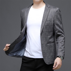秋季新款西装男西服简约外套西服商务休闲小西装单西图片