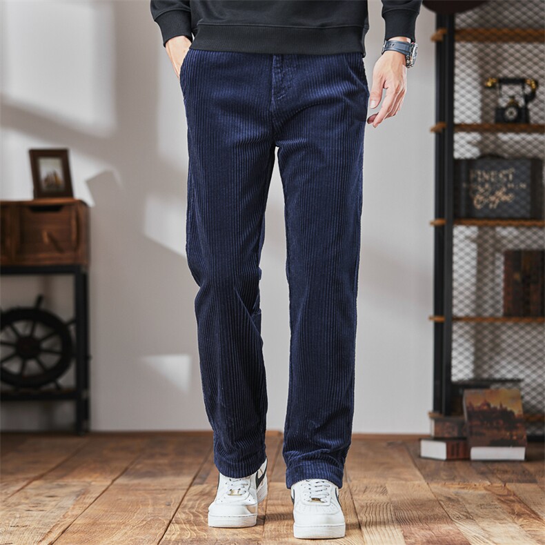 2025秋冬高端潮牌男款秋冬季宽松弹力休闲长裤潮流商务直筒裤，男装休闲裤，星座914