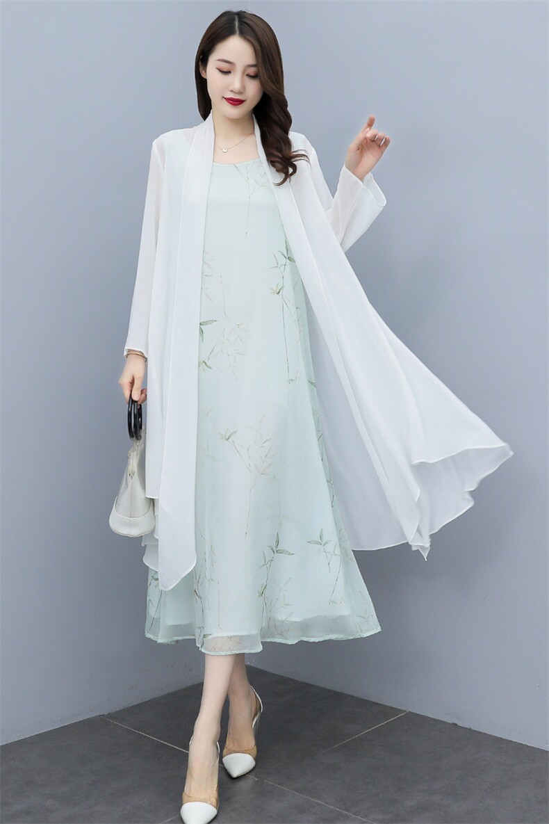 连衣裙女2025夏新款百搭气质时尚洋气显瘦雪纺单裙子,女装连衣裙,秀美人生